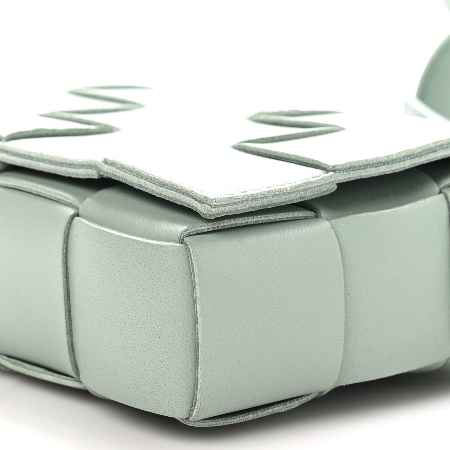 Bottega Veneta Lambskin Maxi Intreccio Small Cassette Crossbody Bag New Sauge 9 of 9