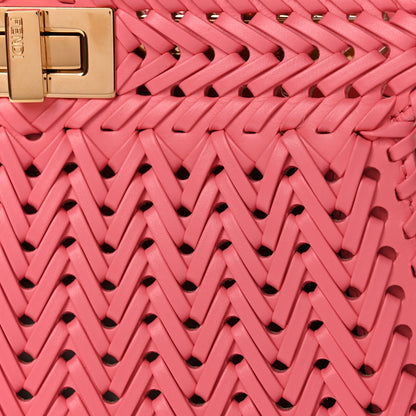 Fendi Vitello King Shiny Nappa Intreccio Small Peekaboo I SEE U Satchel Pink Dalia 7 of 9