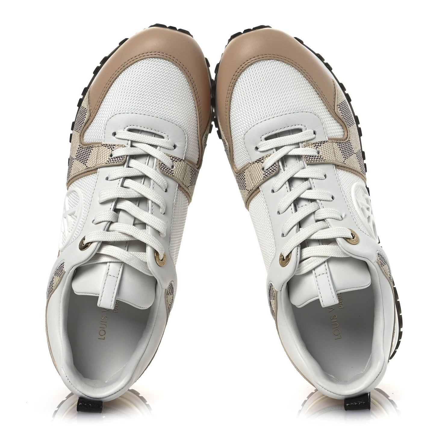 Calfskin Damier Azur Run Away Sneakers White
