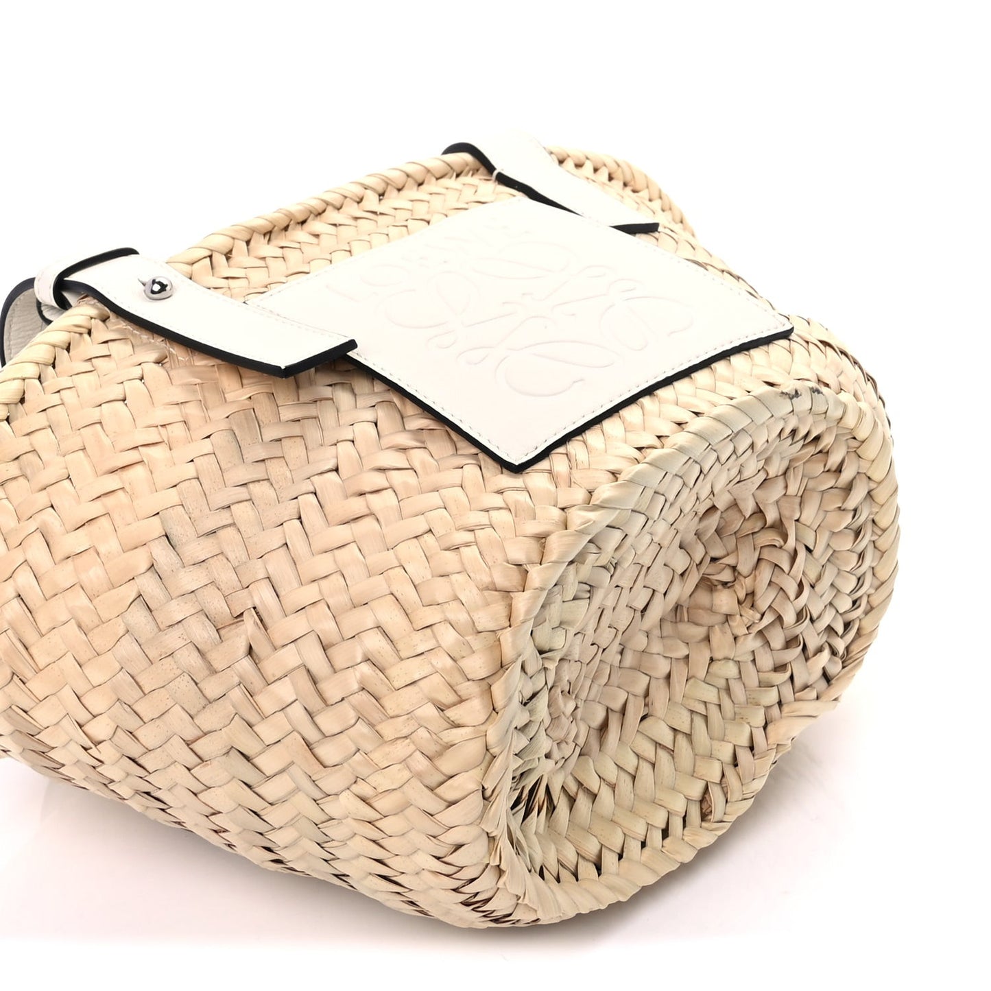 Raffia Mini Basket Tote Bag Natural White