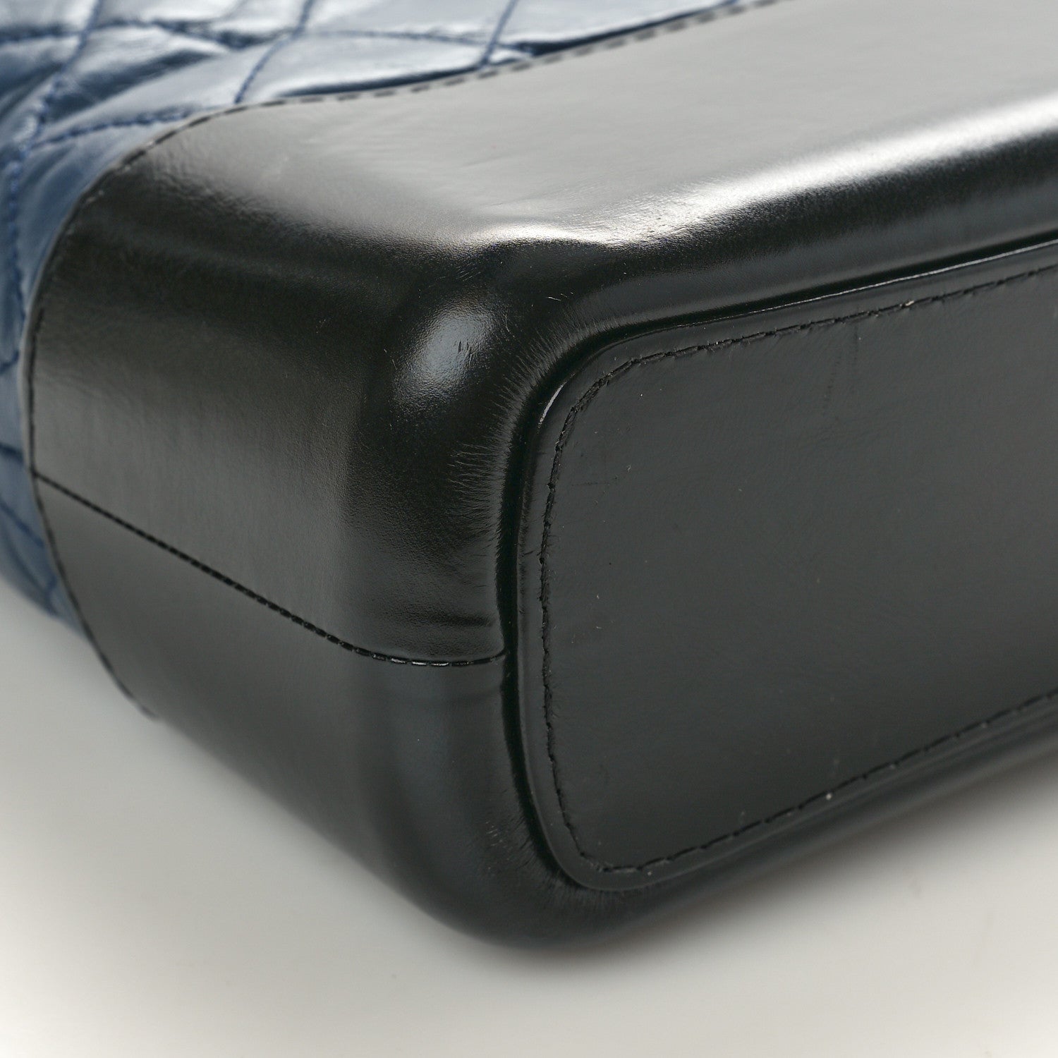 Chanel Aged Calfskin Quilted Medium Gabrielle Hobo Navy Black 9 of 10