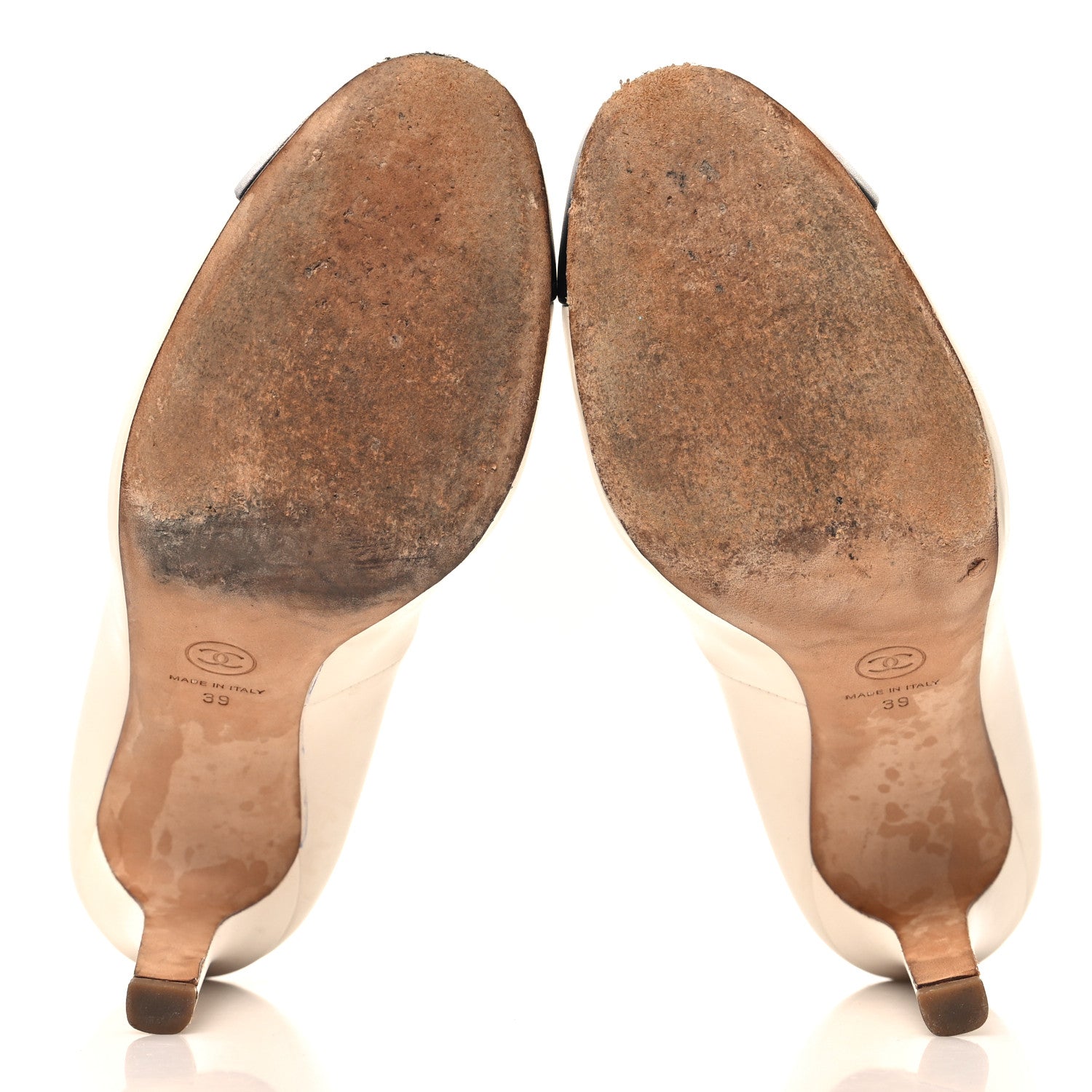 Chanel Lambskin Cap Toe Pumps 39 White Black 6 of 10