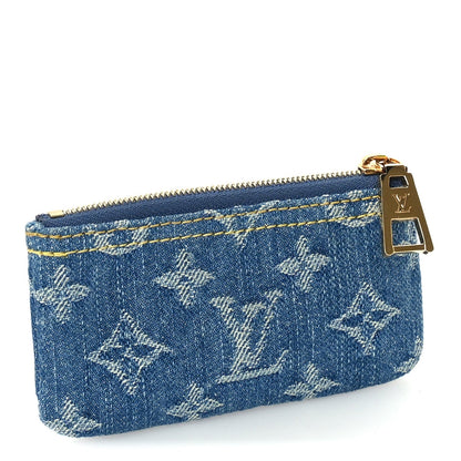 Louis Vuitton Monogram Denim Key Pouch Denim Blue 4 of 7