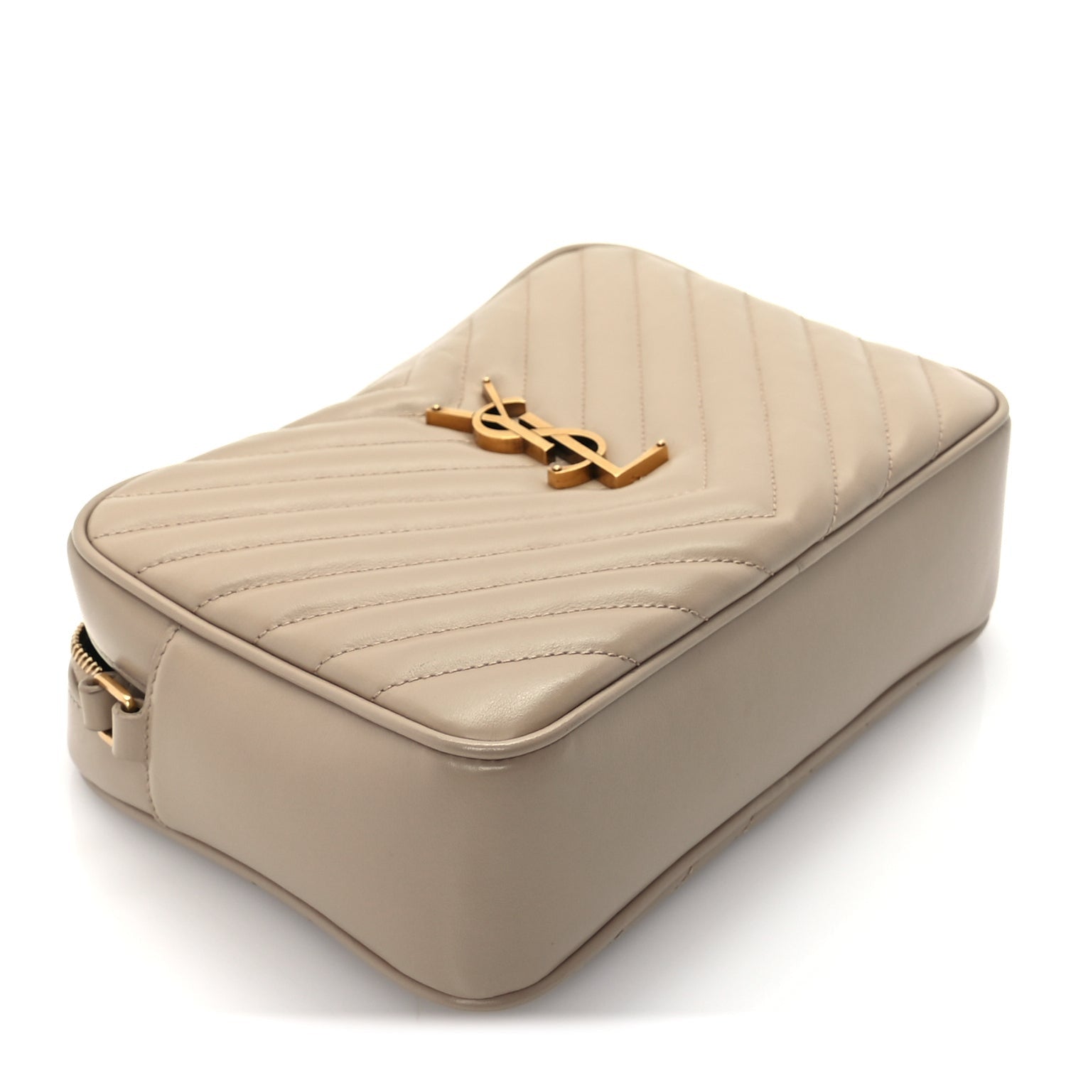 Saint Laurent Calfskin Matelasse Monogram Lou Camera Bag Dark Beige 8 of 8