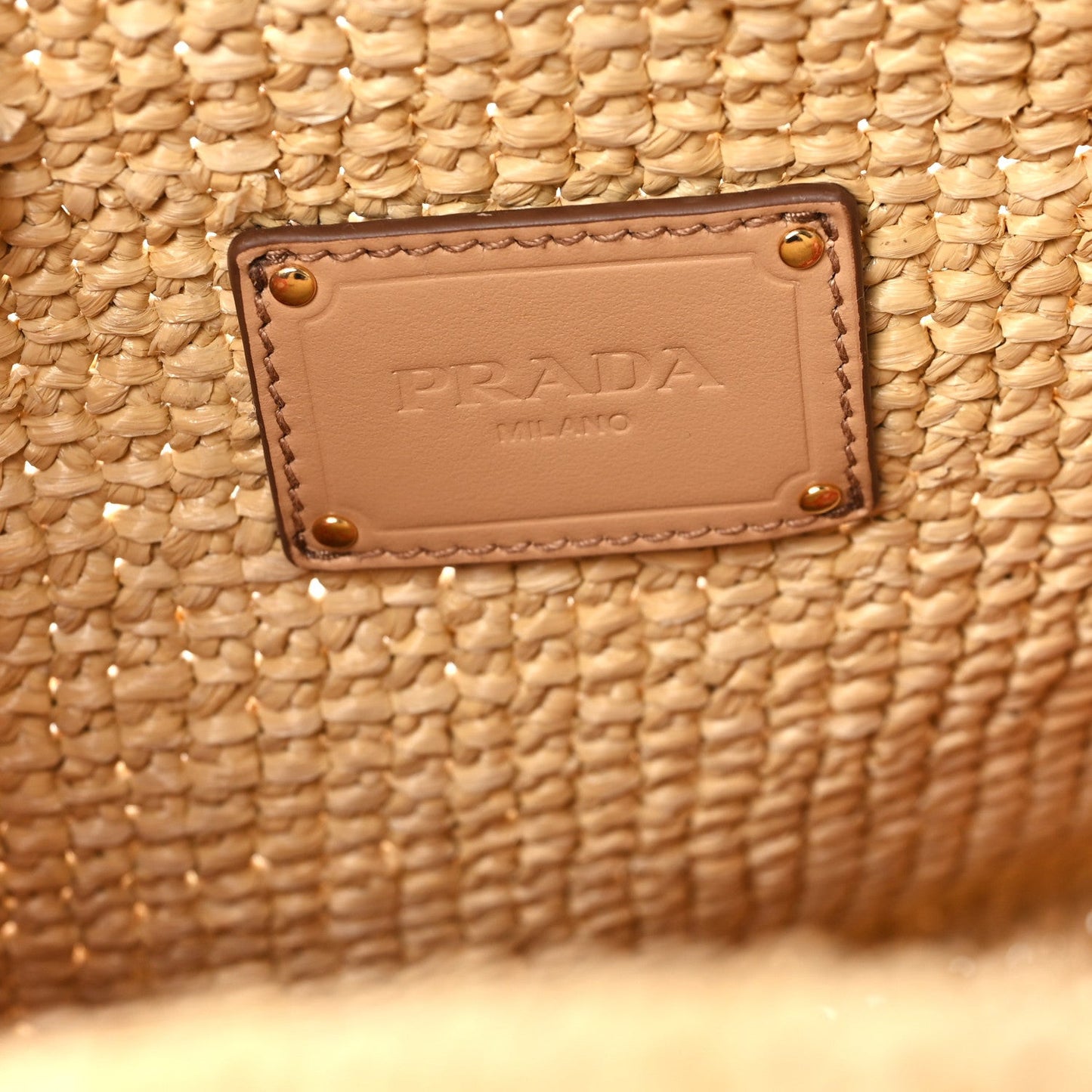 Raffia Floral Small Logo Tote Naturale Arancio Naturale Arancio