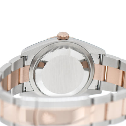 Rolex Stainless Steel 18K Everose Gold Diamond 36mm Oyster Perpetual Datejust Watch Slate Roman 126231 4 of 5