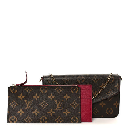 Louis Vuitton Monogram Pochette Felicie Chain Wallet Fuchsia 1 of 10