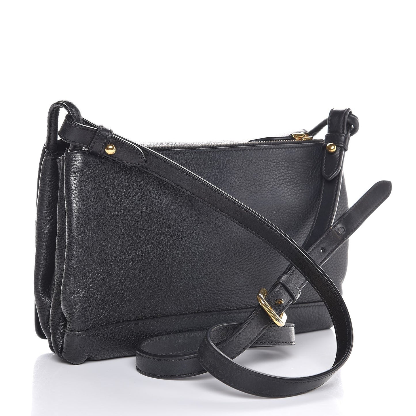 Vitello Daino Shoulder Bag Black