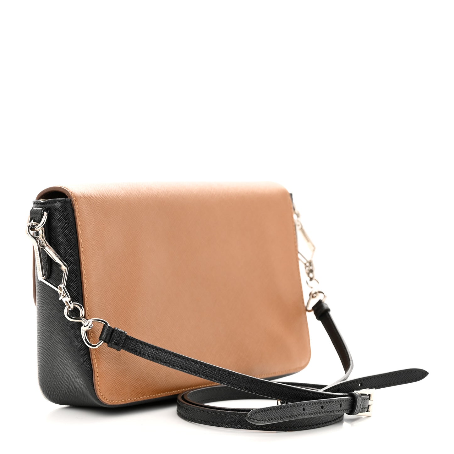 Saffiano Lux Shoulder Bag Caramel Talco