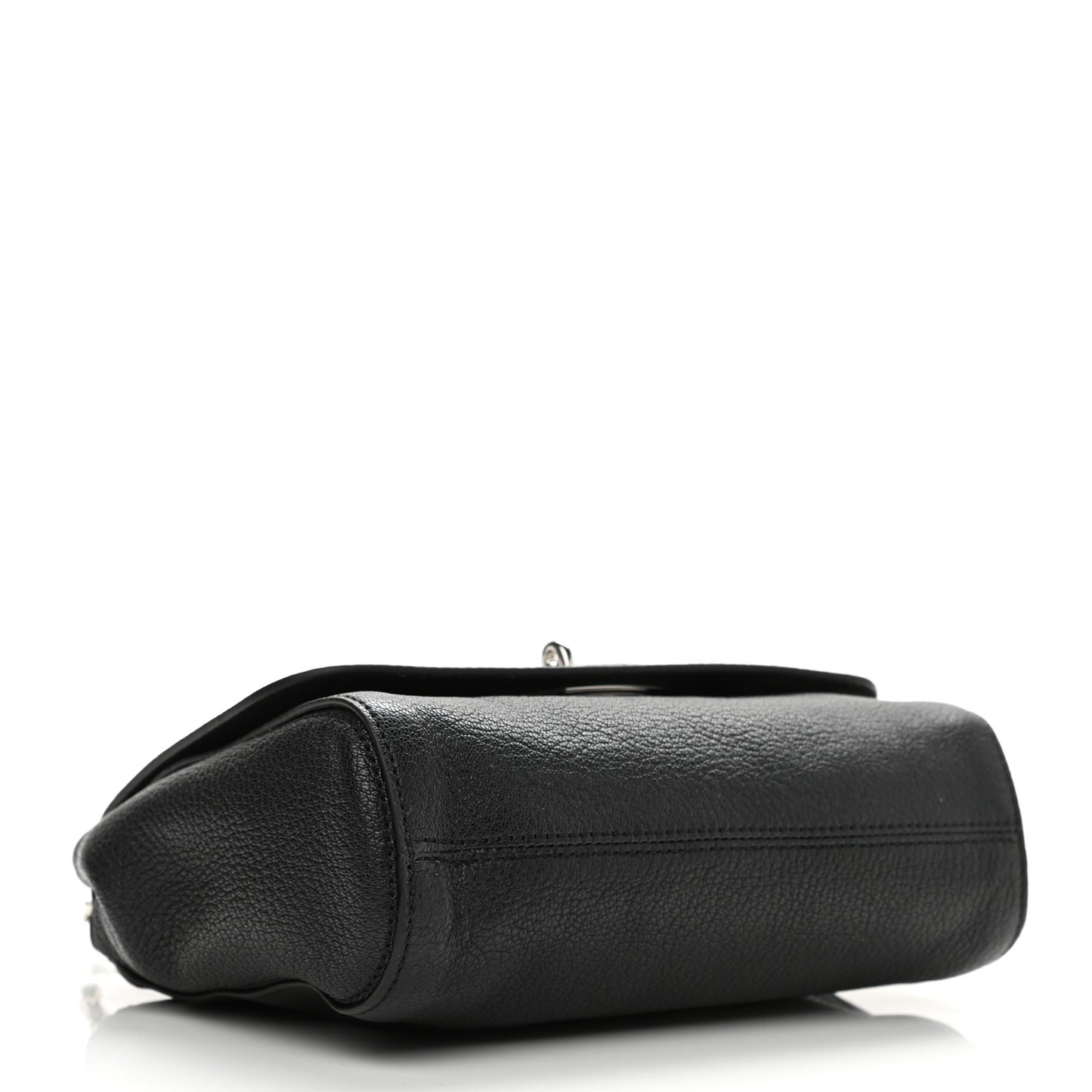 Glossy Goatskin Small Lily Flap Black