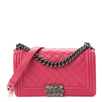 Chanel Lambskin Quilted Medium Boy Flap Pink 1 of 8
