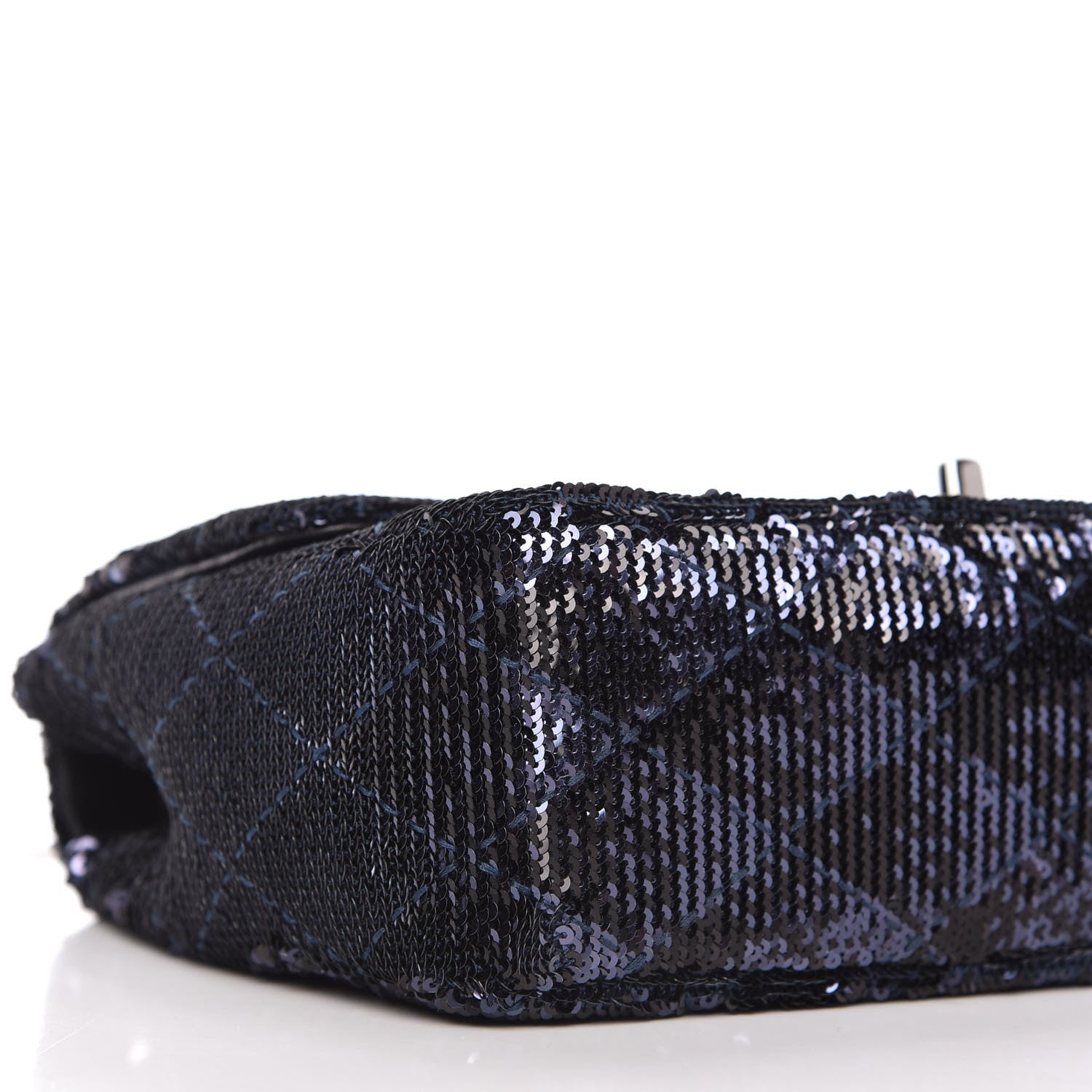 Chanel Sequin Quilted Medium Single Flap Blue 6 of 11