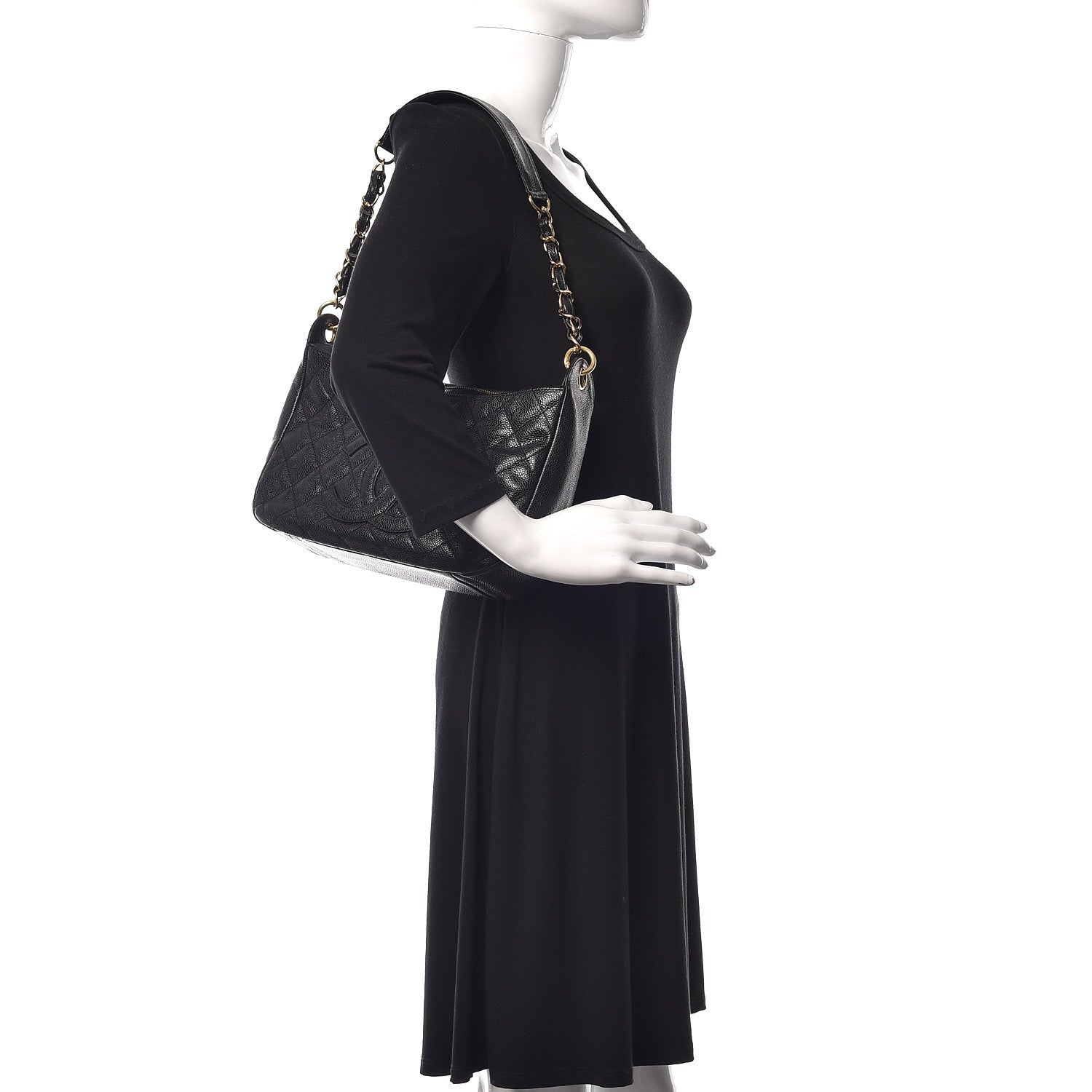 Chanel Caviar Quilted Twist Your Buttons Hobo Black 2 of 11