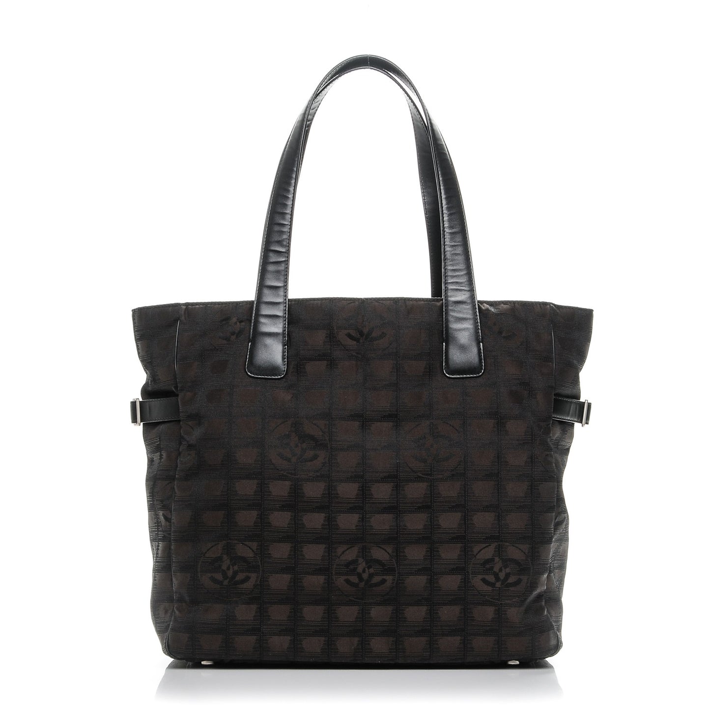 Nylon Medium Travel Tote Black Brown