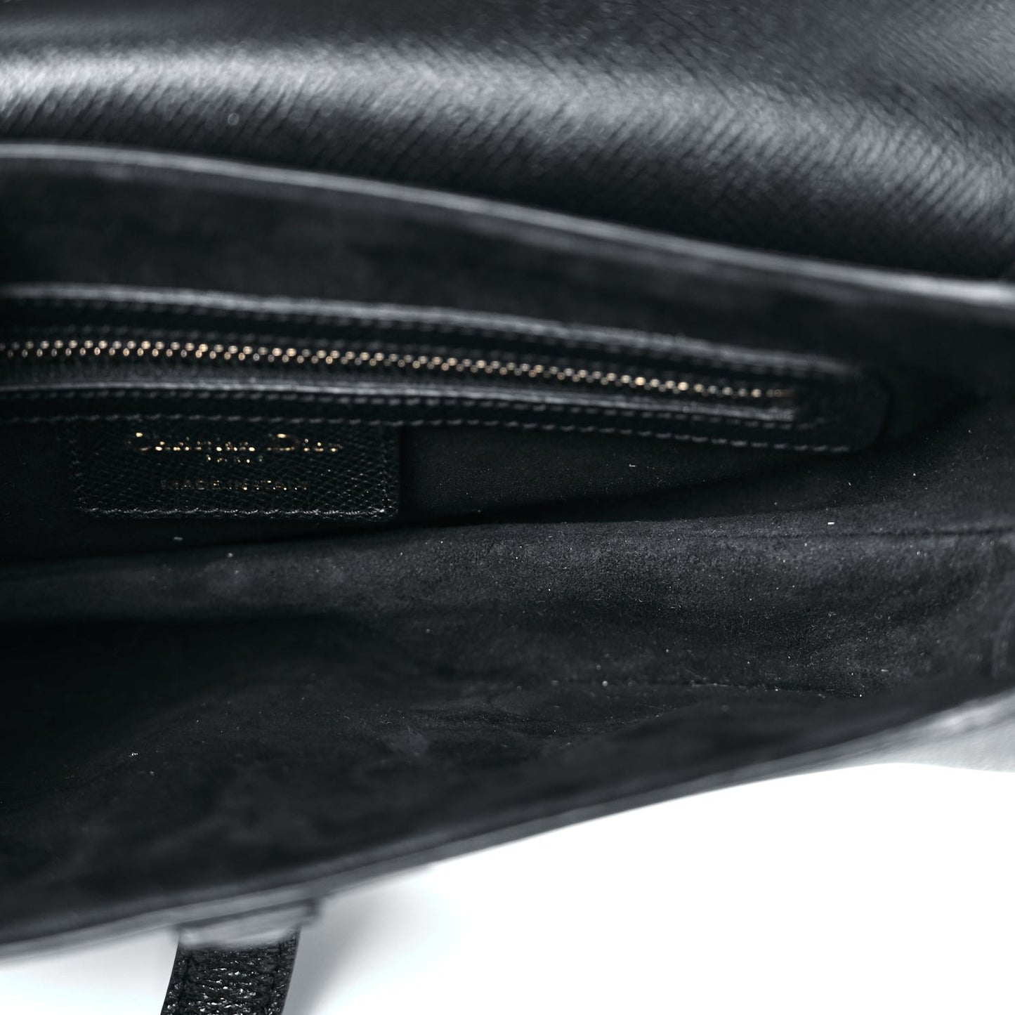 Grained Calfskin Saddle Bag Black
