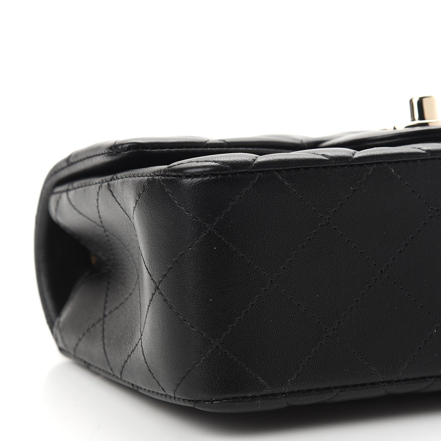 Lambskin Quilted Mini Rectangular Flap Black