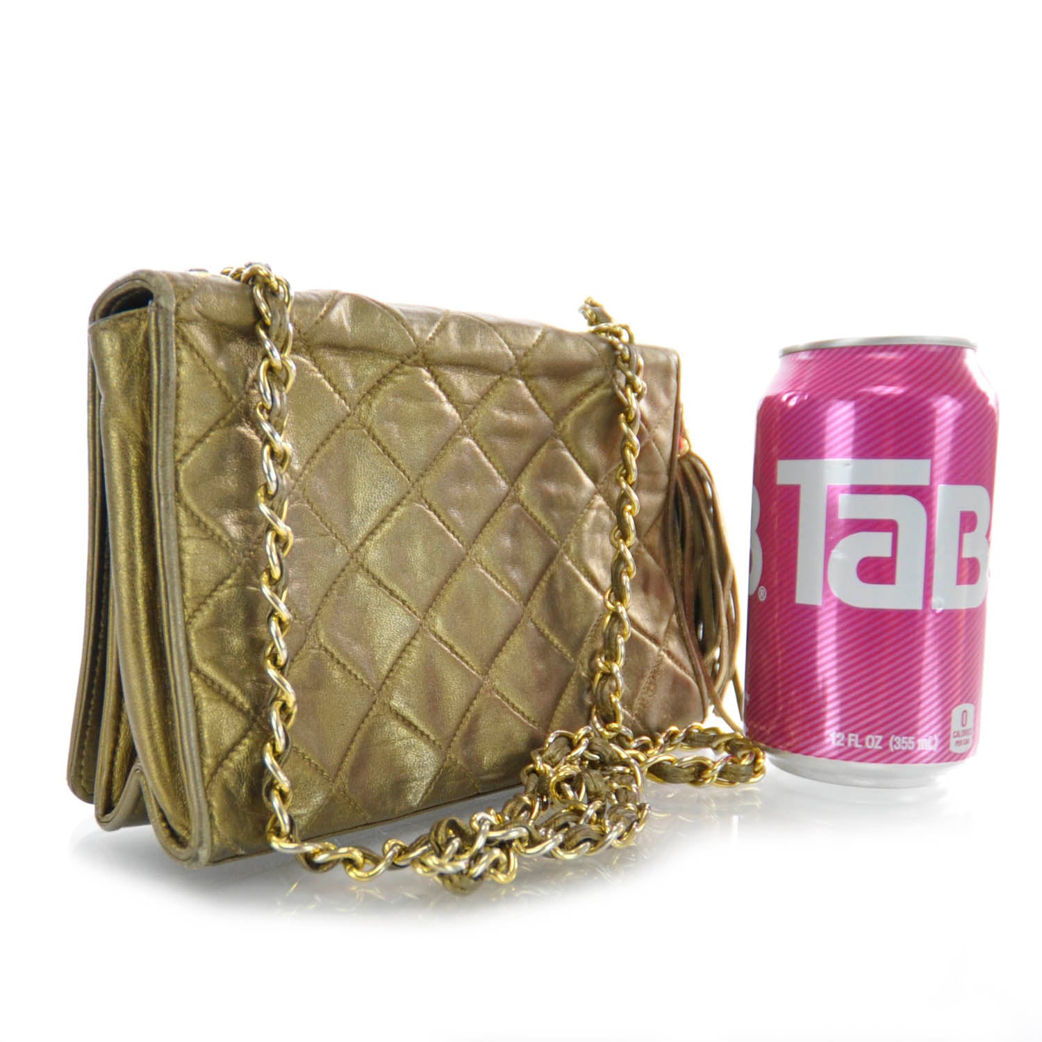 Chanel Lambskin Tassel Flap Bag Metallic 3 of 10