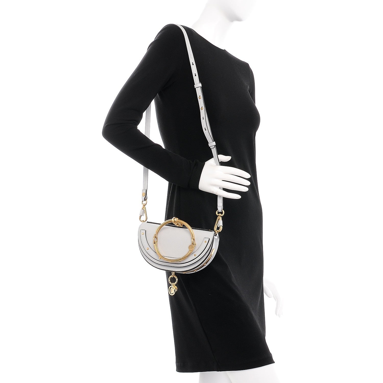 Chloe Calfskin Small Nile Bracelet Minaudiere Bag Airy Grey 2 of 7