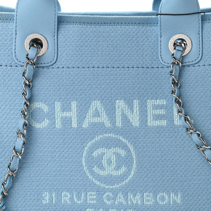 Chanel Mixed Fibers Small Deauville Tote Light Blue 9 of 11