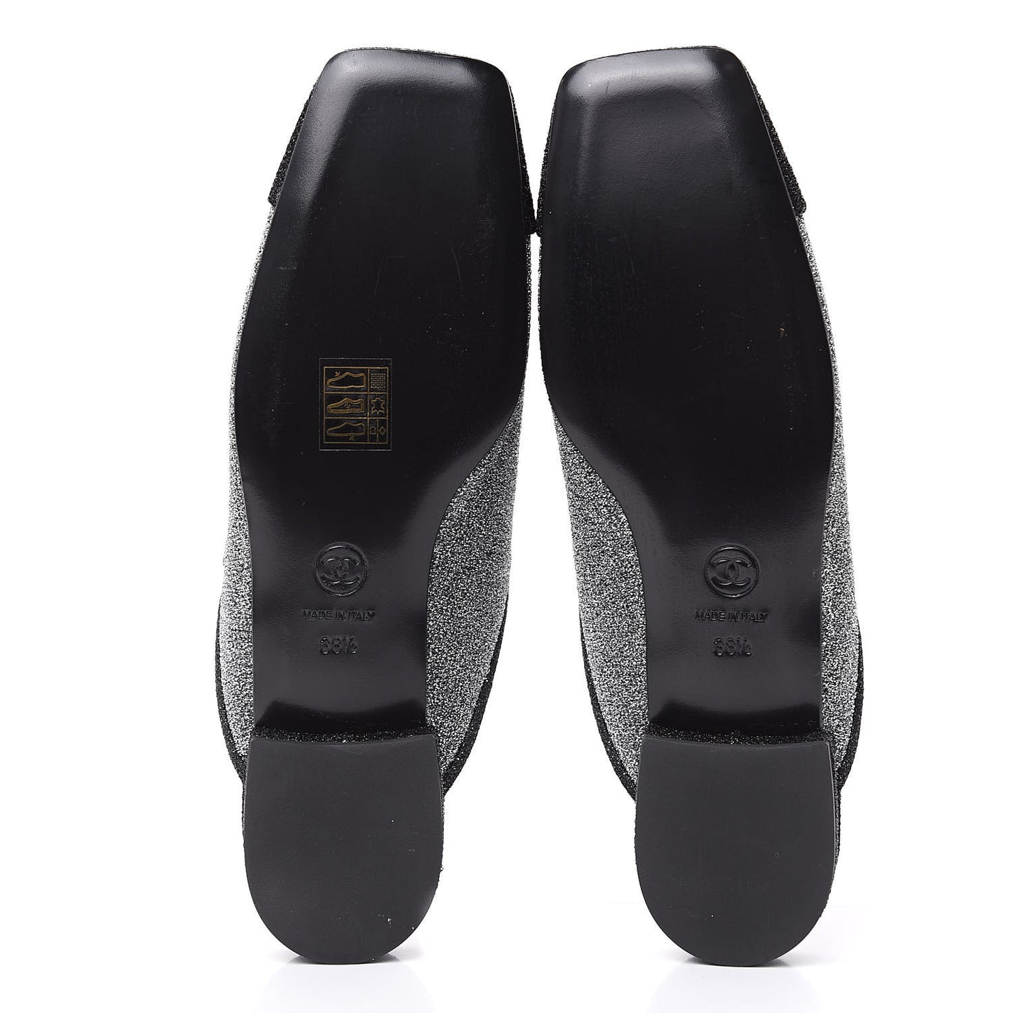 Fantasy Fabric Mules 38.5 Dark Silver Black