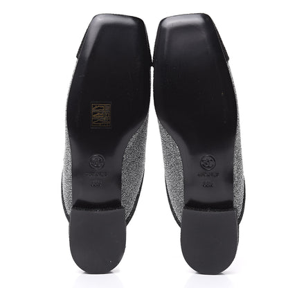 Chanel Fantasy Fabric Mules 38.5 Dark Silver Black 6 of 7