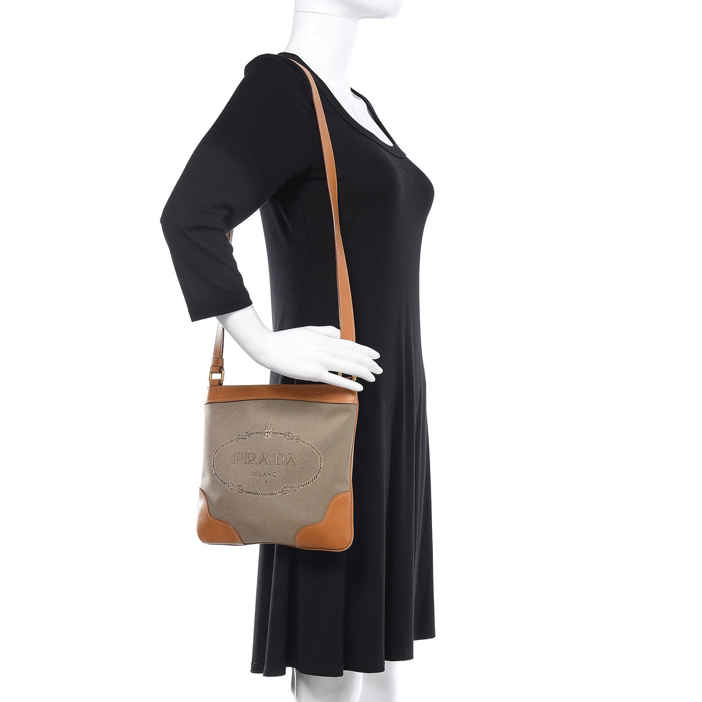 Jacquard Logo Small Flat Messenger Bag Corda Cuoio