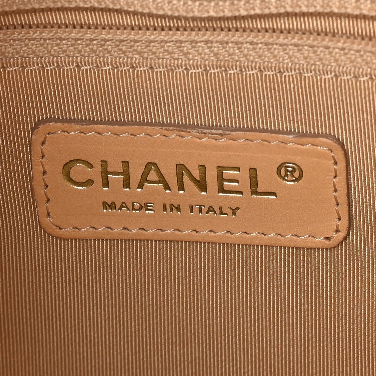 Caviar Quilted Petit Shopping Tote PST Dark Beige