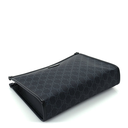 Gucci GG Supreme Monogram Azalea Calfskin Retro Interlocking G Beauty Case  Black 4 of 9