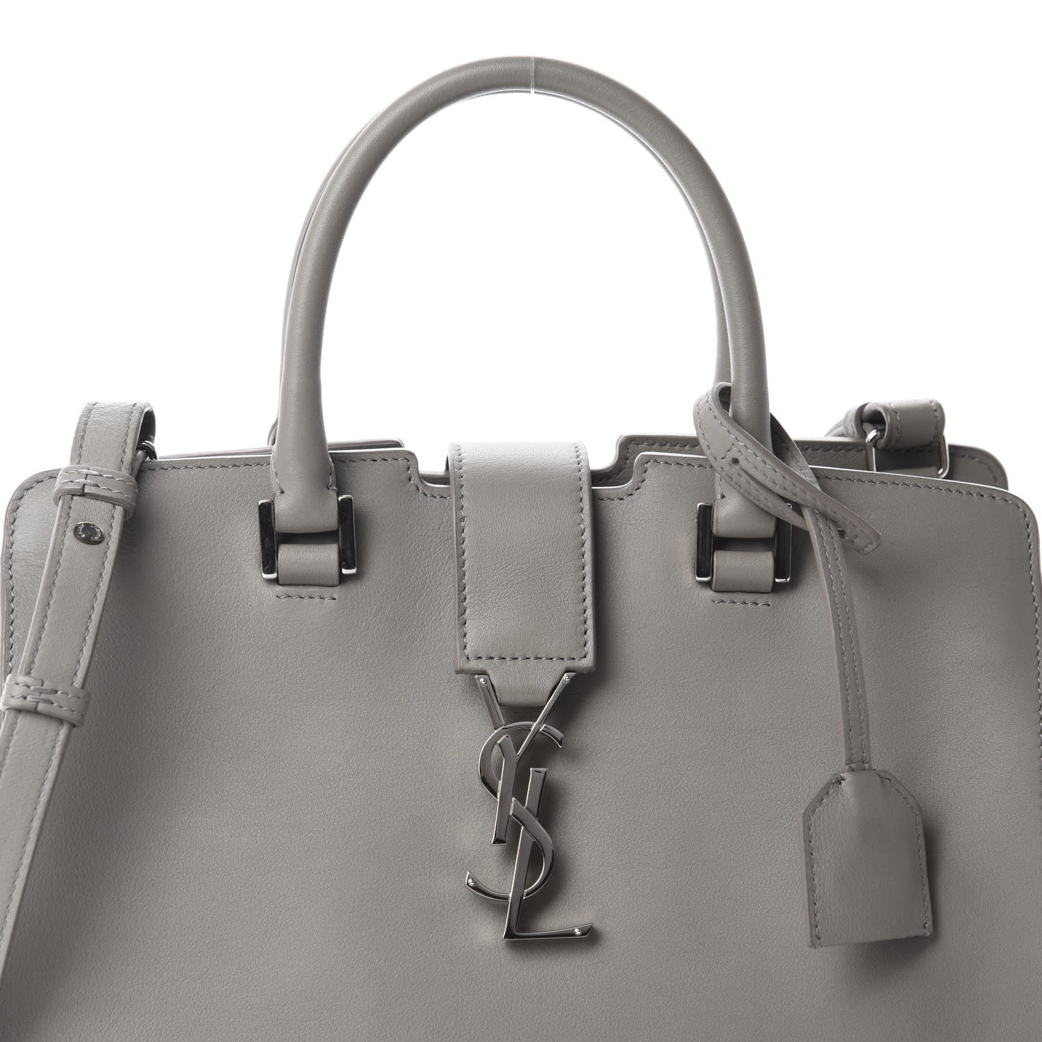 Saint Laurent Calfskin Monogram Baby Cabas Fog 10 of 14