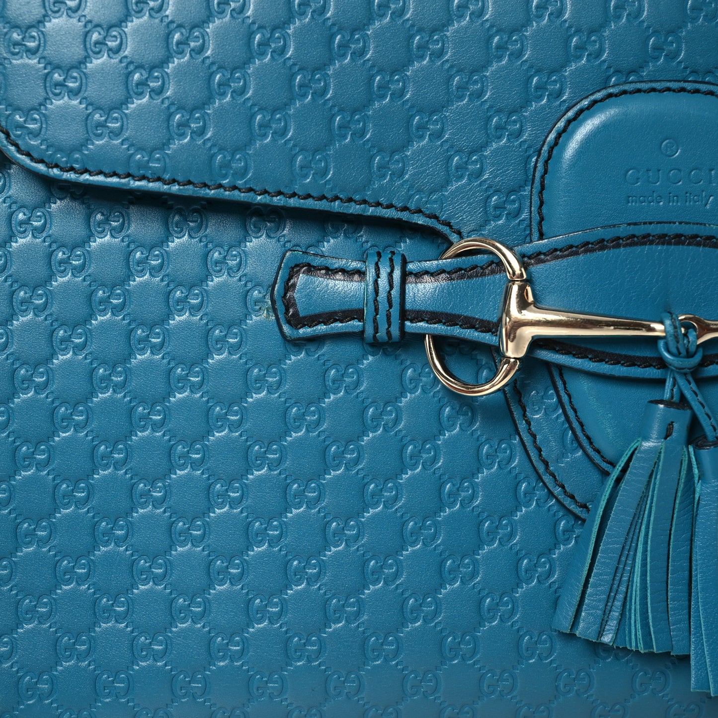 Soft Microguccissima Medium Emily Chain Shoulder Bag Deep Cobalt