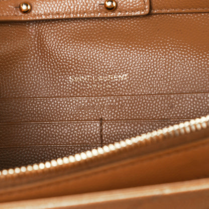 Saint Laurent Grain De Poudre Matelasse Chevron Cassandre Chain Wallet Cork 7 of 12