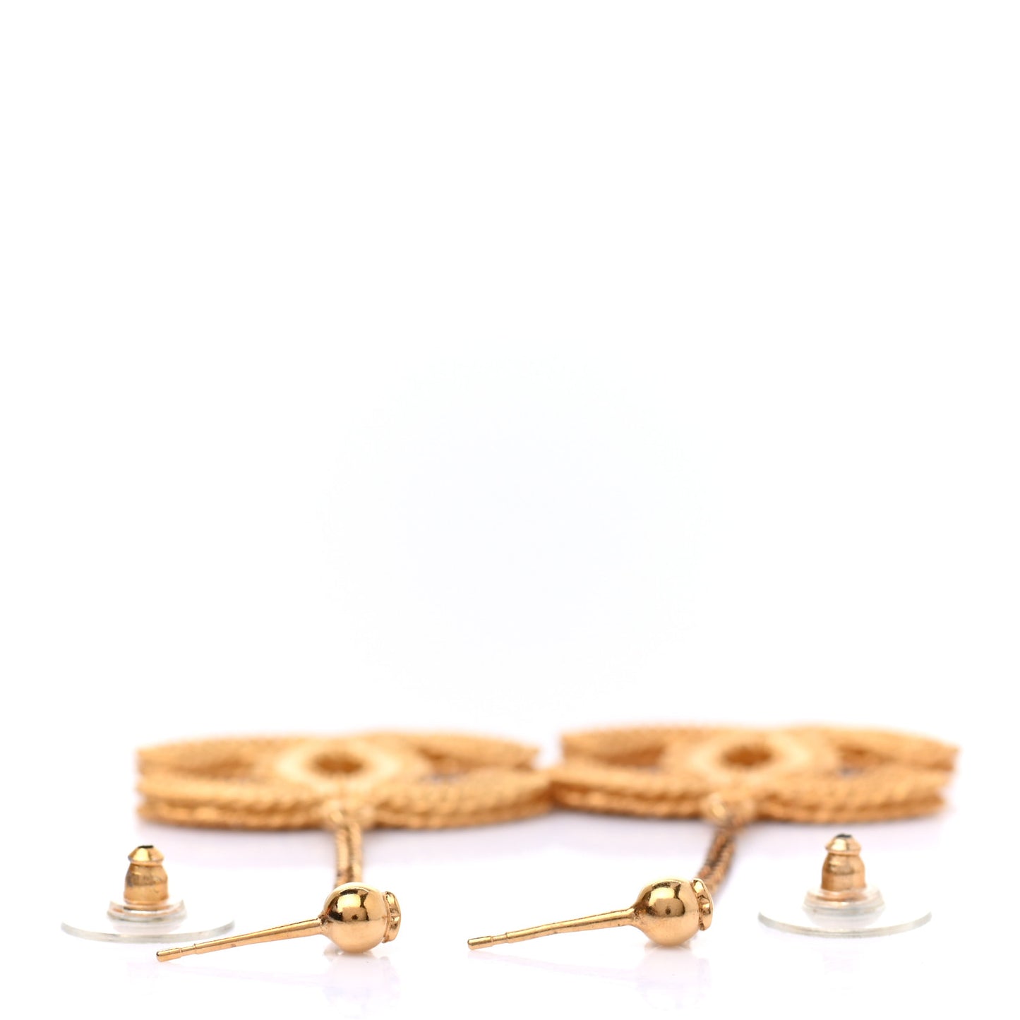 CC Drop Earrings Matte Gold