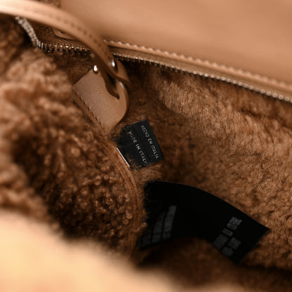 Miu Miu Shearling Suede Shopping Tote Caramel 7 of 10