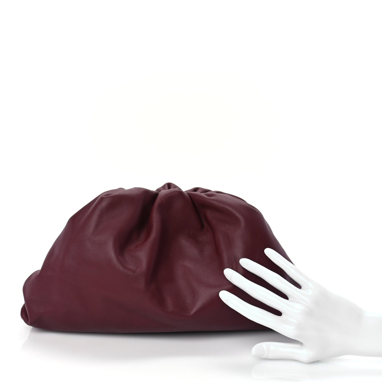 Smooth Butter Calf The Pouch Oversized Clutch  Bordeaux