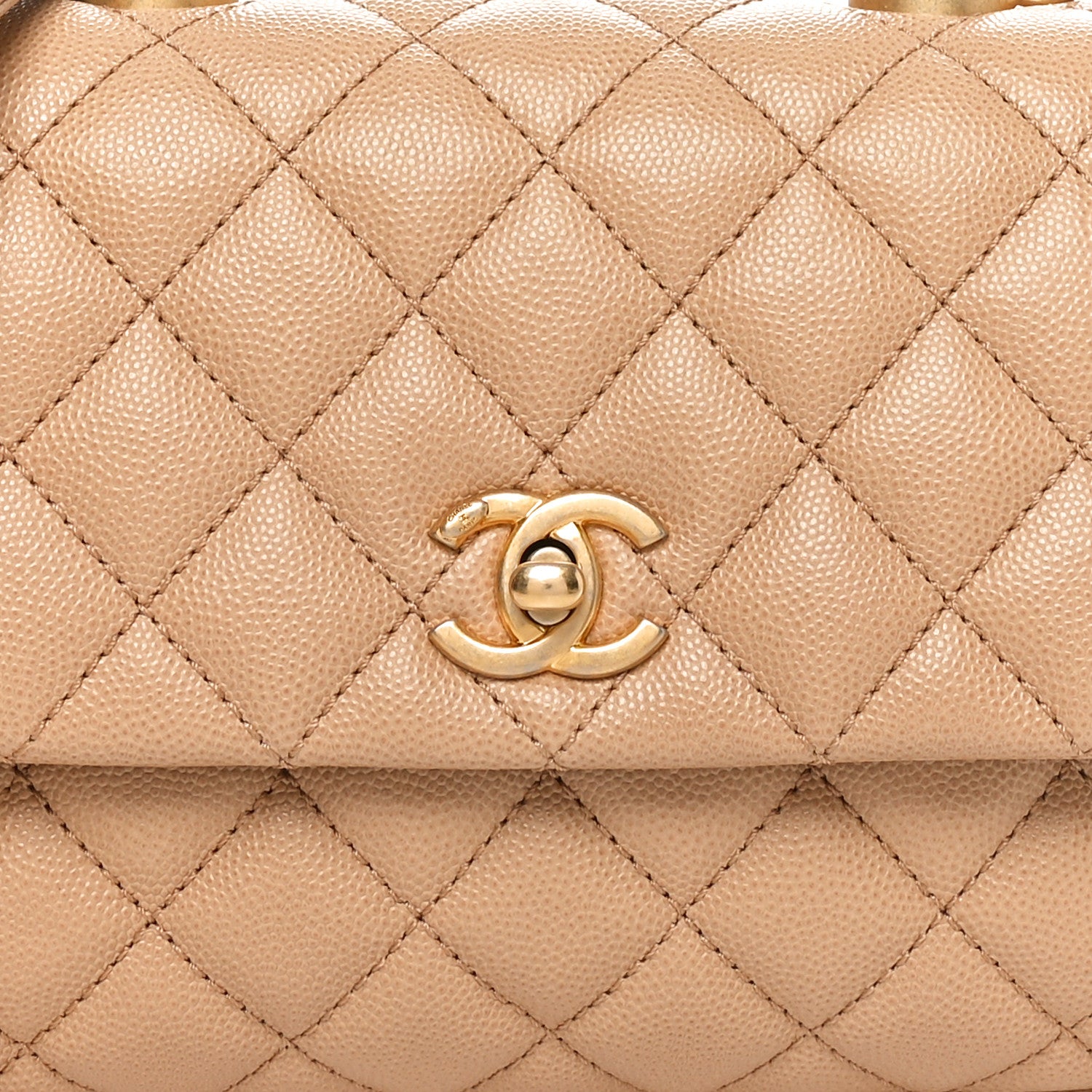 Chanel Caviar Quilted Mini Coco Handle Flap Beige 8 of 11