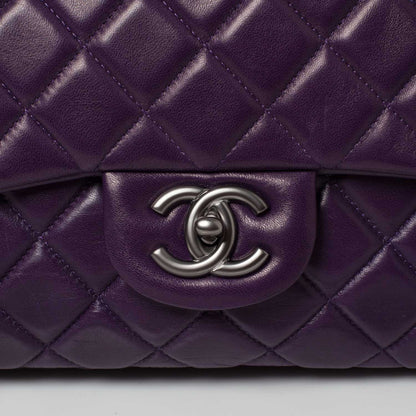 Chanel Lambskin Jumbo Single Flap Purple 6 of 10