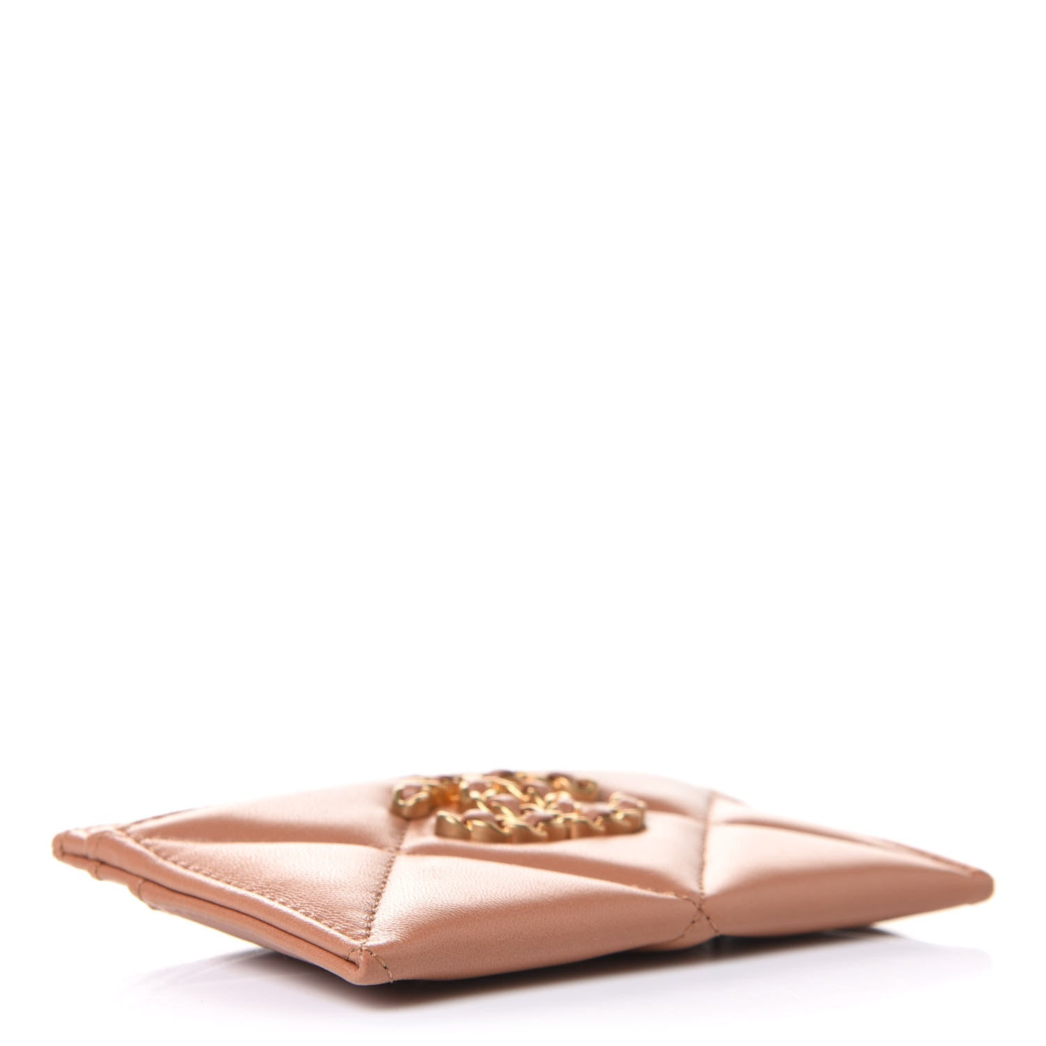 Chanel Lambskin Quilted Chanel 19 Card Holder Brown 4 of 9