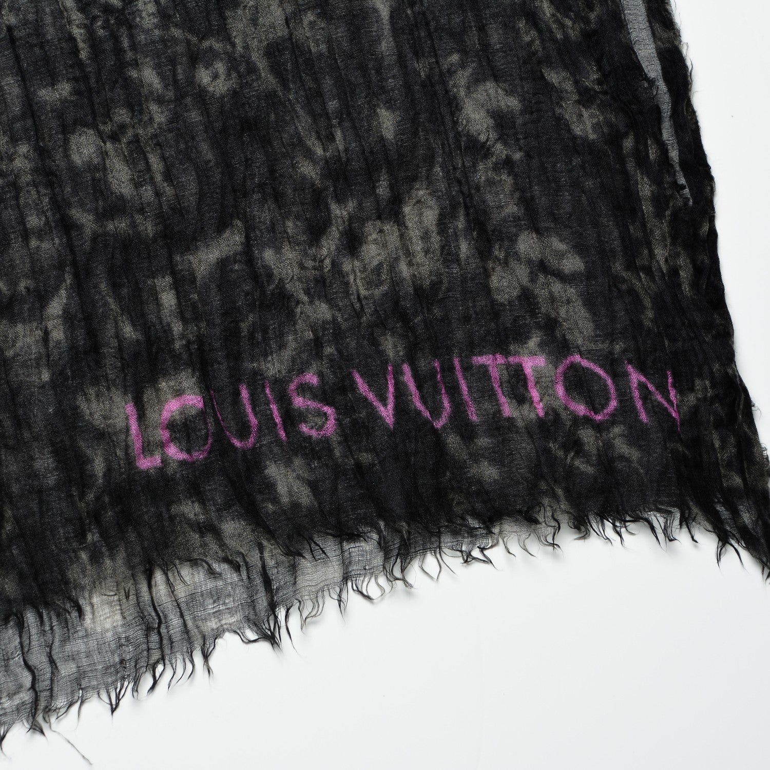 Louis Vuitton Cashmere Silk Leopard Stole Black 4 of 7