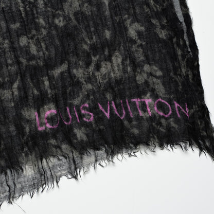 Louis Vuitton Cashmere Silk Leopard Stole Black 4 of 7