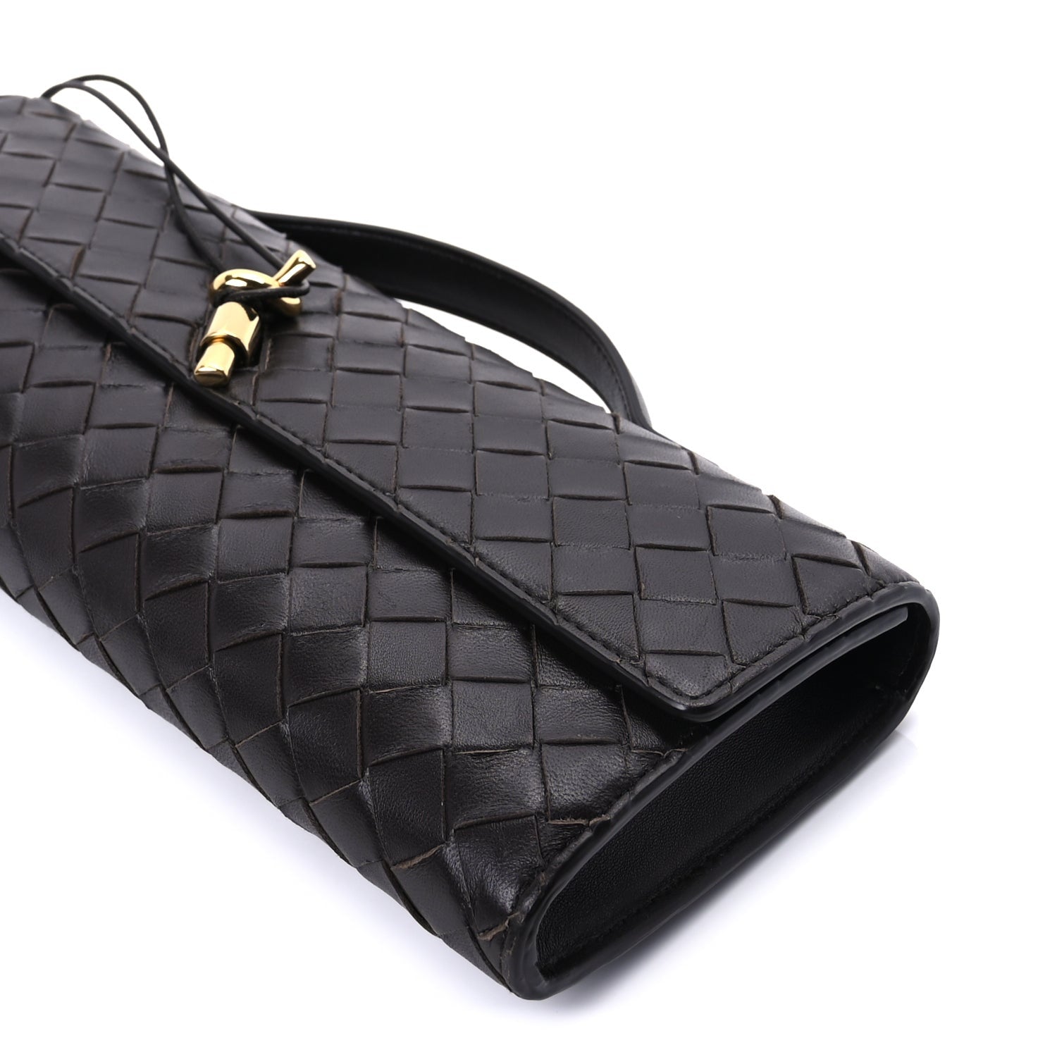 Bottega Veneta Nappa Intrecciato Long Andiamo Top Handle Clutch Dark Barolo 7 of 8