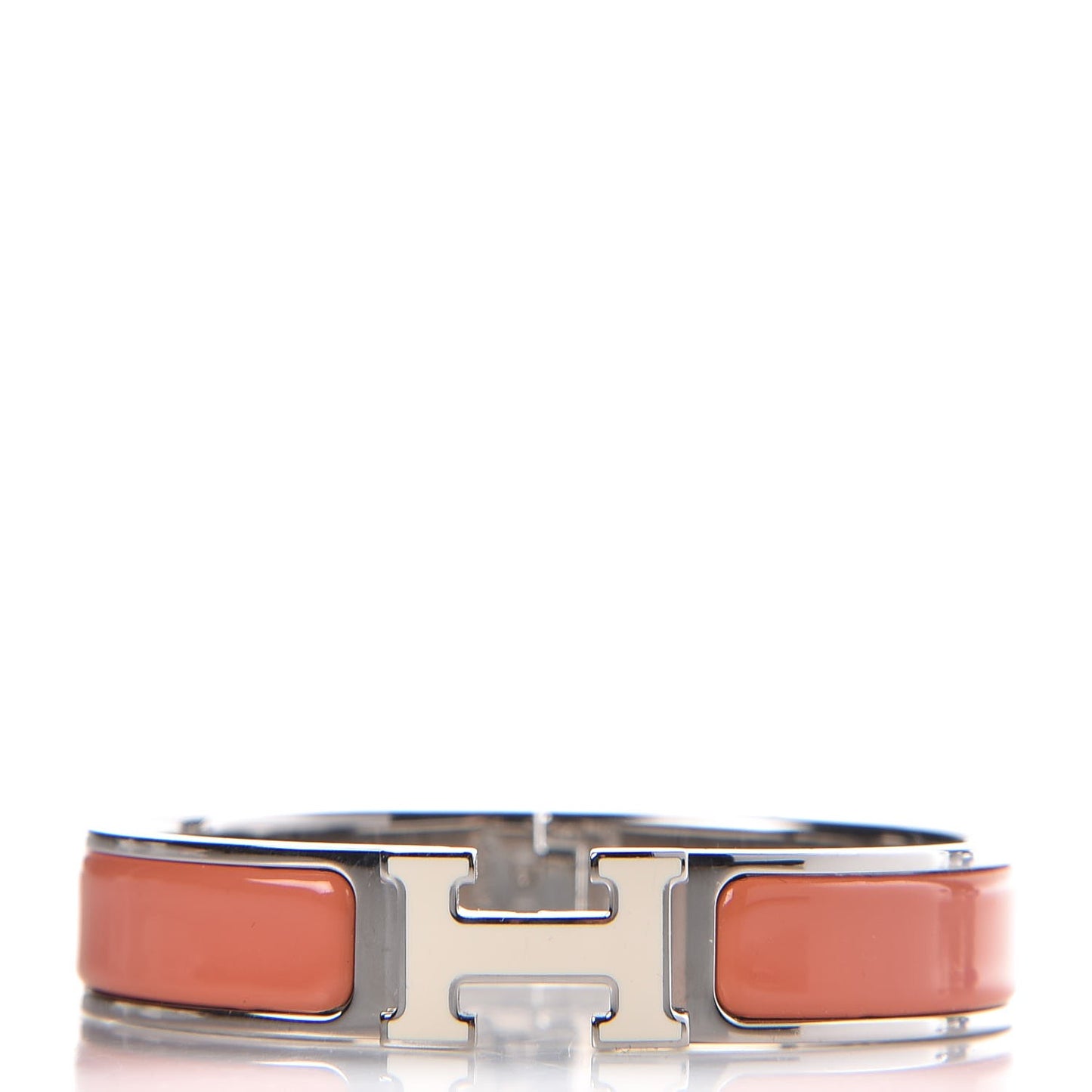 Enamel Narrow Clic Clac H Bracelet PM Mango Blanc White