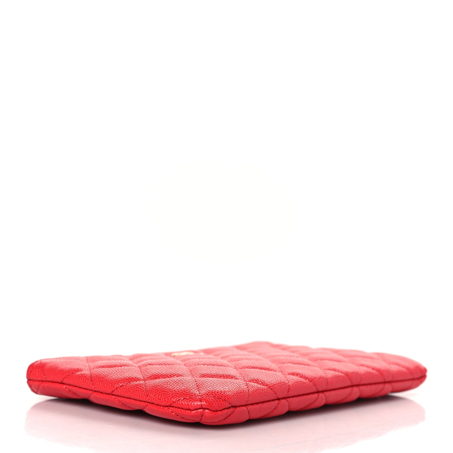 Shiny Caviar Quilted Cosmetic Case Red