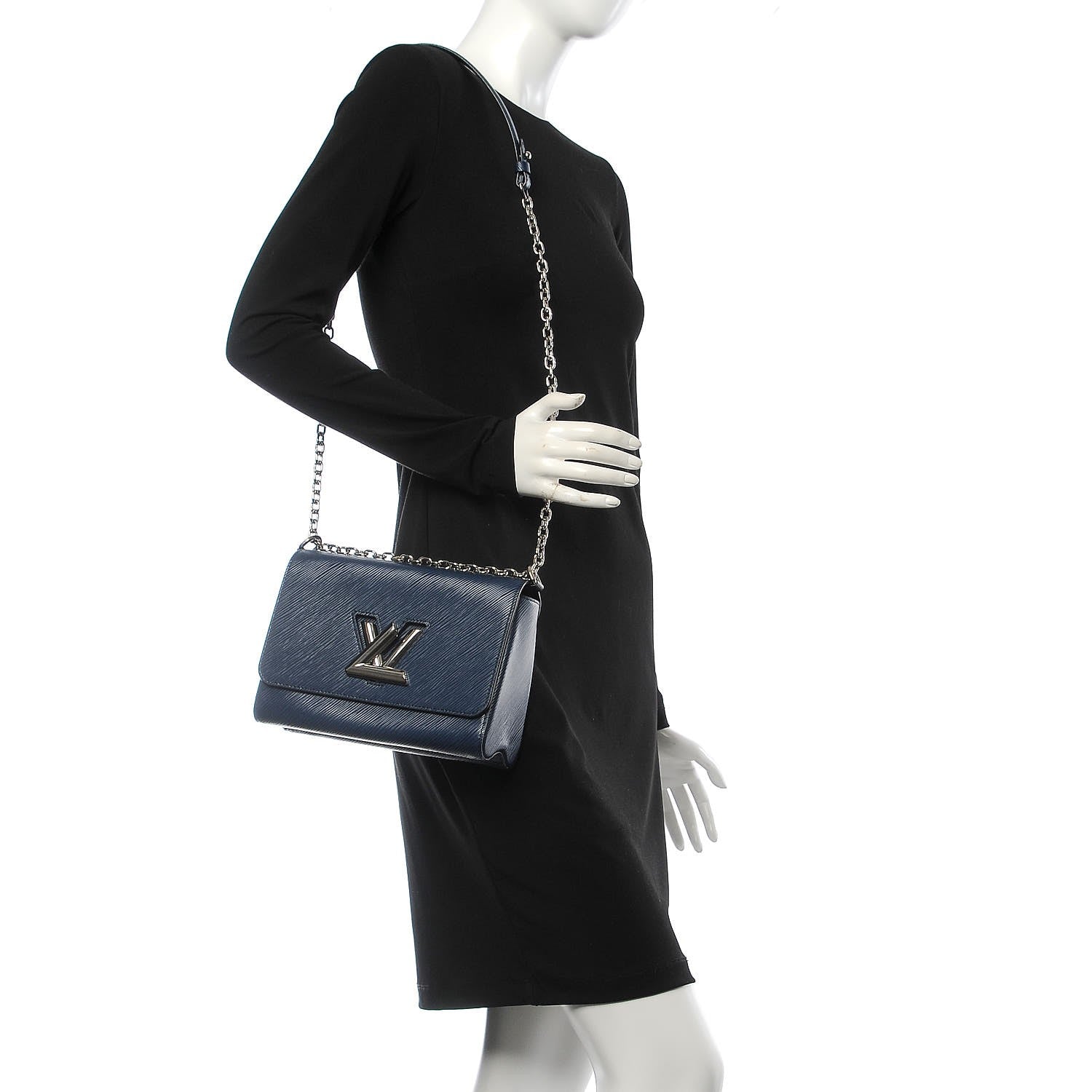Louis Vuitton Epi Twist Shoulder Bag MM Indigo 3 of 8
