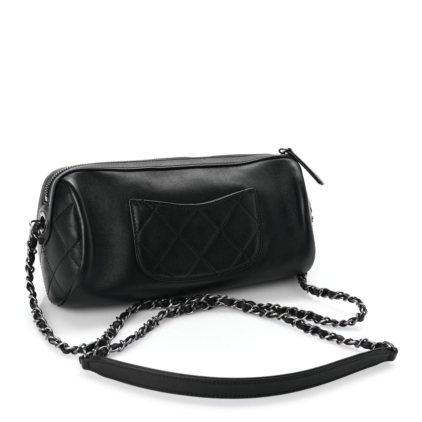 Calfskin Chain 20s Signature Bowling Bag Black