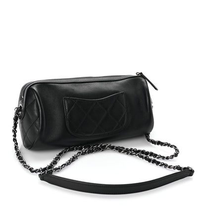 Chanel Calfskin Chain 20s Signature Bowling Bag Black 3 of 10