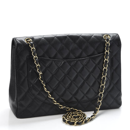 Chanel Caviar Quilted Maxi Single Flap Black 2 of 9