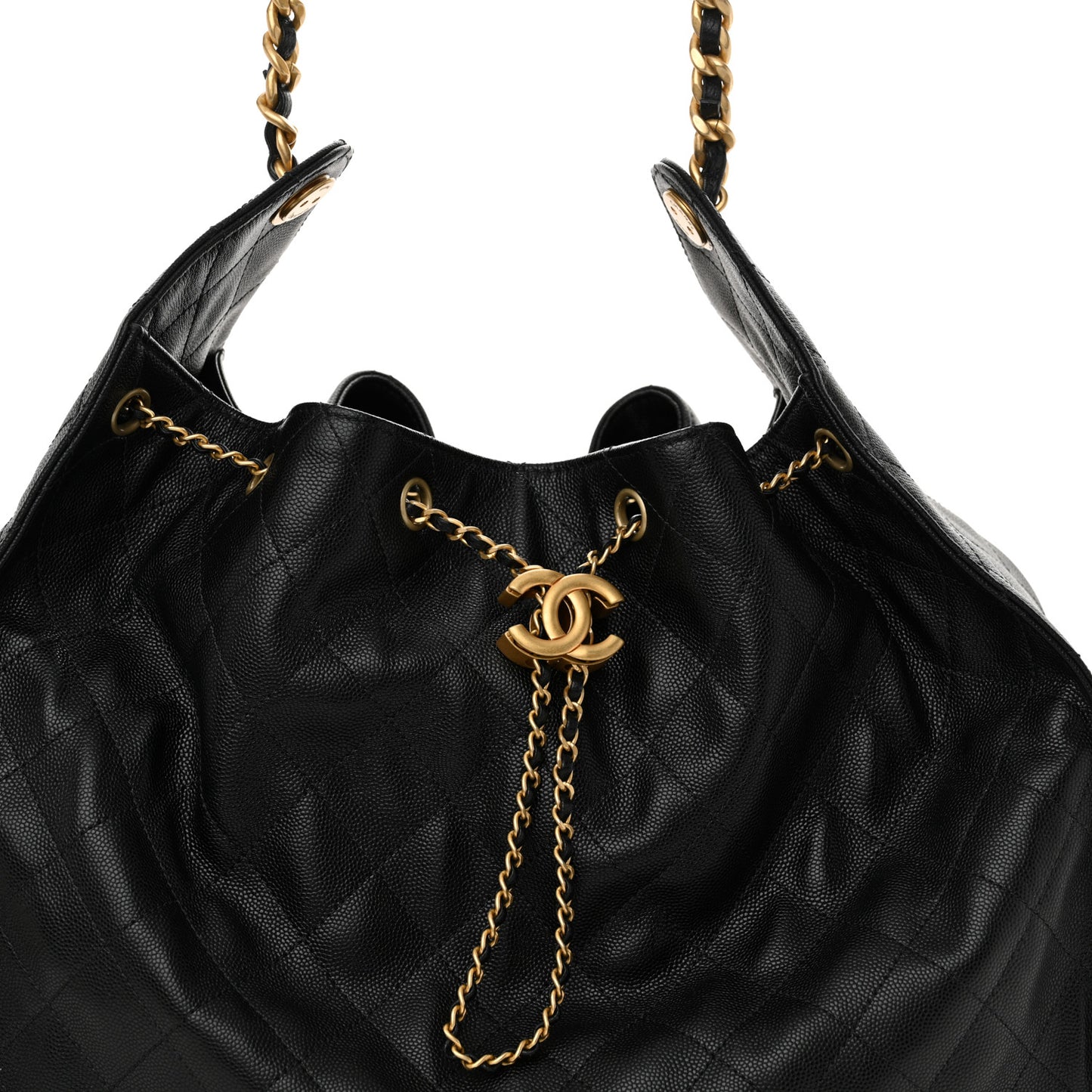 Caviar Quilted Large Chanel 25 Handbag Black