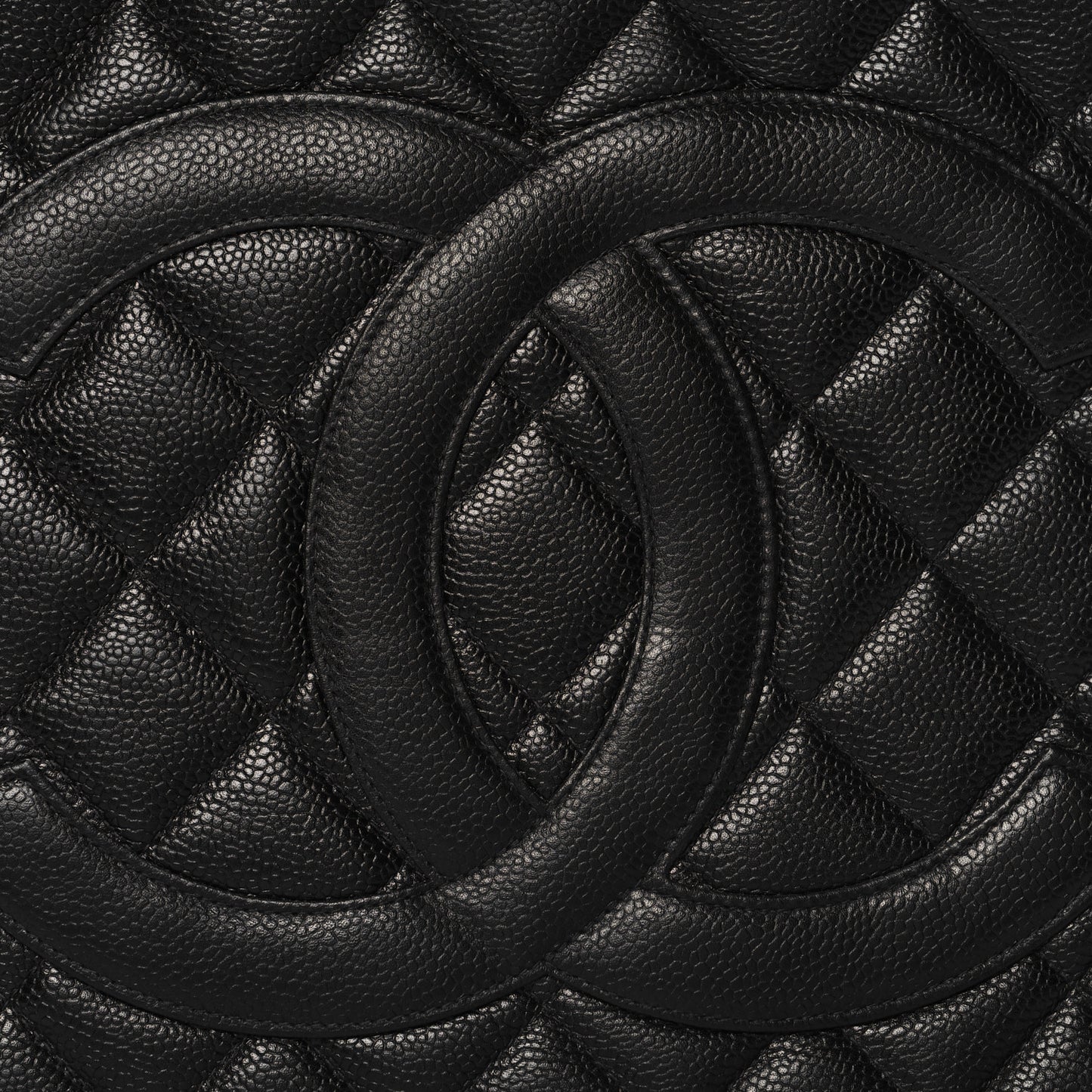 Caviar Quilted Medallion Tote Black