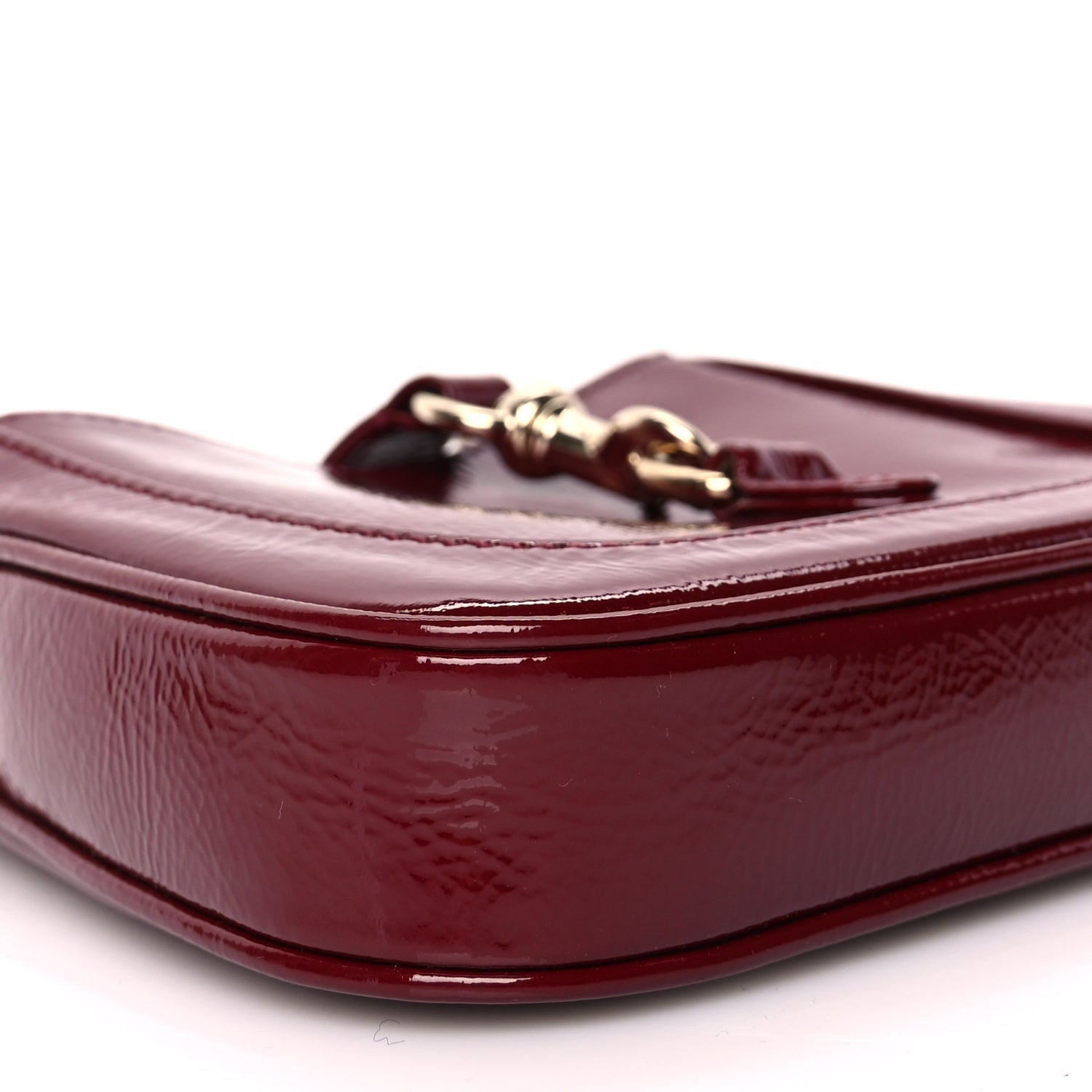 Gucci Crinkled Patent Mini Jackie Notte Bag Rosso Ancora Red 7 of 8