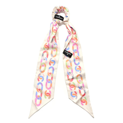 Chanel Silk CC Twilly Hair Tie White Multicolor 2 of 4